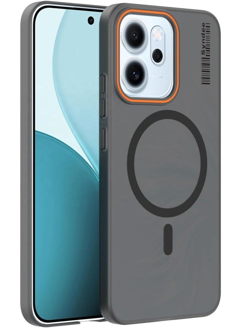 سيندي جراب هاتف محمول شفاف غير لامع مقاوم للاصفرار، بغطاء كامل، مصنوع من البولي كربونات، بلون دخاني غير لامع، مناسب لهاتف أوبو رينو 15F/رينو 14F (أسود) - Image 2